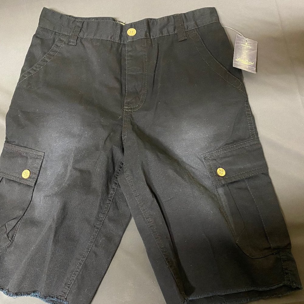 Boys LUCKY BRAND Black Cargo 💯 Cotton Shorts 20